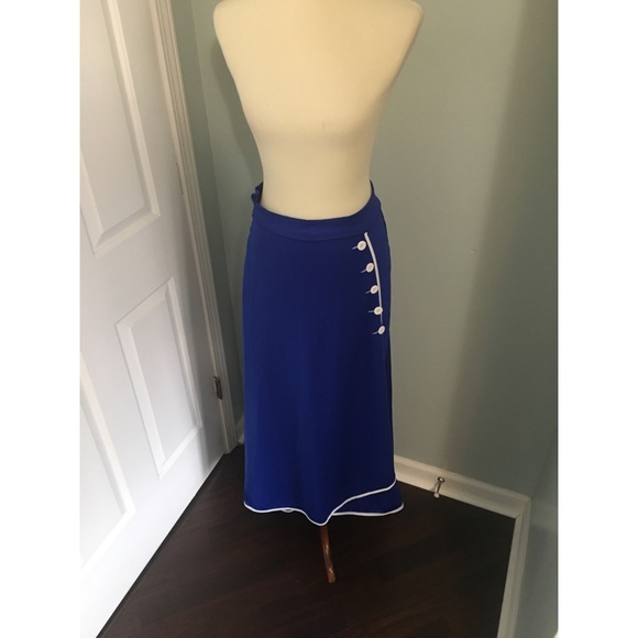 Women’s Royal Blue High Waisted A line Skirt - Picture 1 of 5
